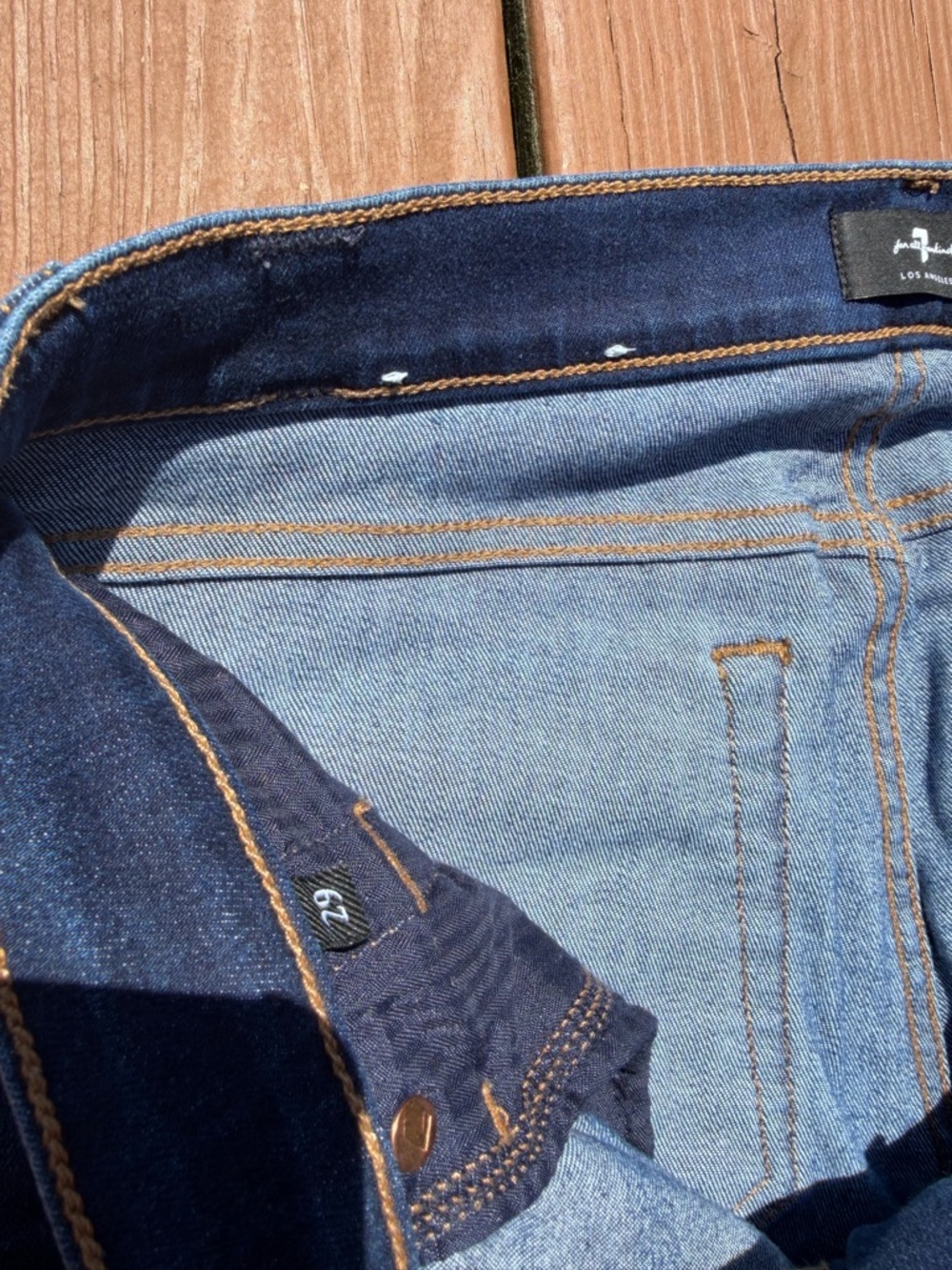 7 For All Mankind Dark Blue Flare Wide-Leg Jeans - Picture 5 of 6